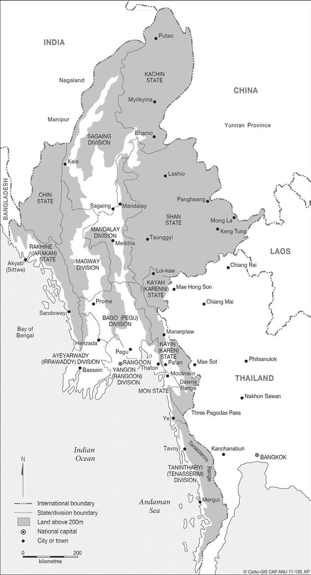 Map of Burma (New and