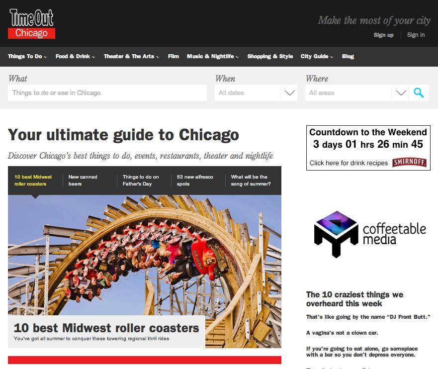 Time Out Chicago Online and Mobile TimeOut.