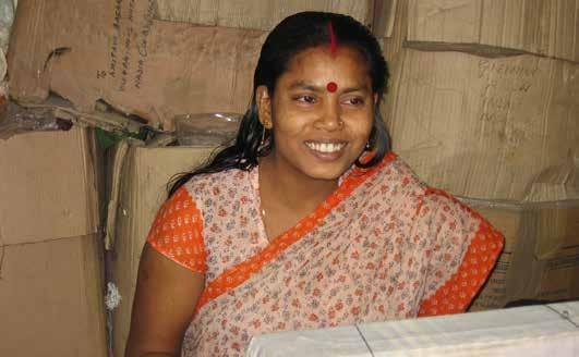 Kalpana Biswas works at a weaving unit.