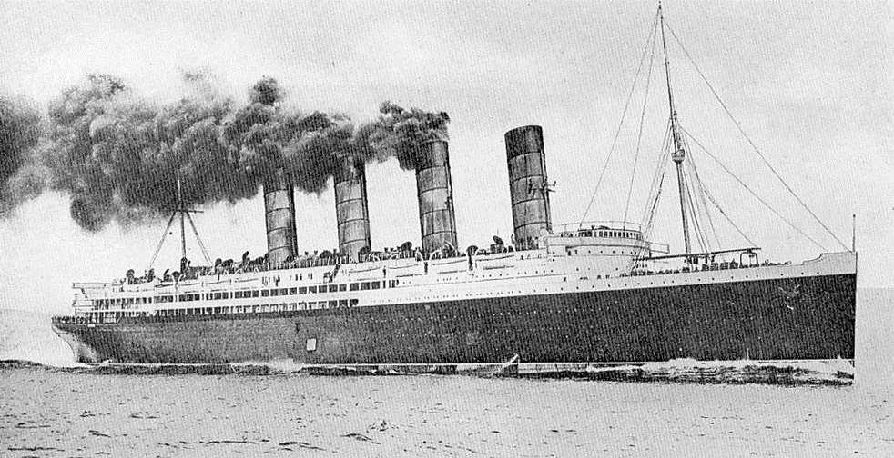 Lusitania Torpedoed by a U-boat in May