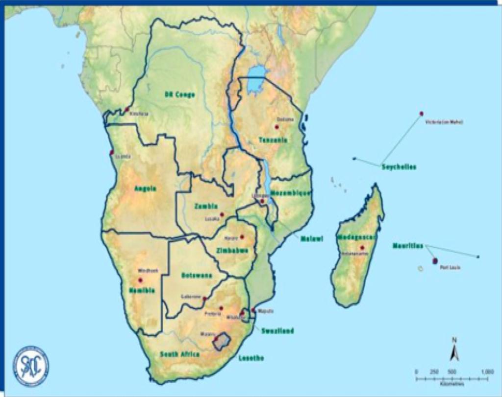 4 Overview of SADC SADC comprises 15 Member States: Angola, Botswana, Democratic Republic of Congo, Lesotho, Madagascar, Malawi, Mauritius, Mozambique, Namibia, Seychelles, South Africa, Swaziland,