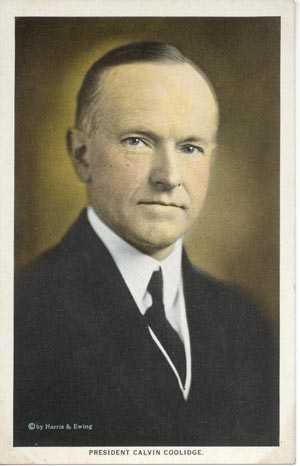 Silent Cal Coolidge 1923 visiting father in Vermont when news of Harding s death came His father (a justice of the
