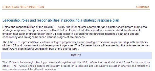 IASC Guidance Strategic Response Plan
