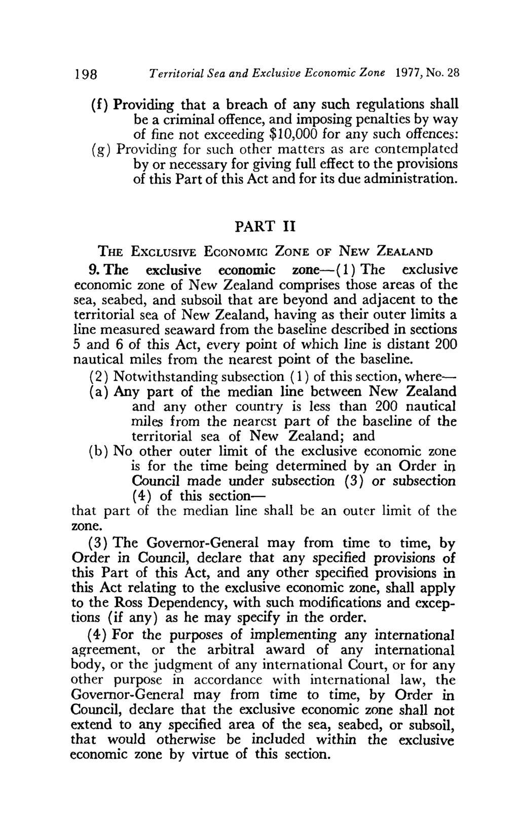 198 Territorial Sea and Exclusive Economic Zone 1977, No.