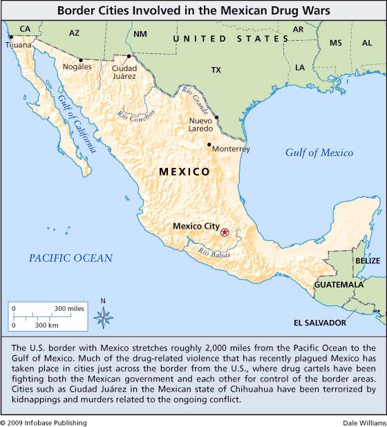 Drug Violence on the Rise in Mexico While drugs, particularly marijuana, have been smuggled across the Mexican border into the U.S.