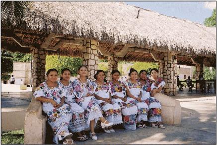 Mayan women in Tihosuco, Quintana Roo, Mexico, 2003.