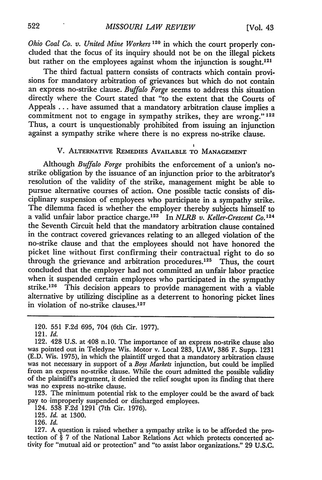 Missouri Law Review, Vol. 43, Iss. 3 [1978], Art. 4 MISSOURI LAW REVIEW [Vol. 43 Ohio Coal Co. v.