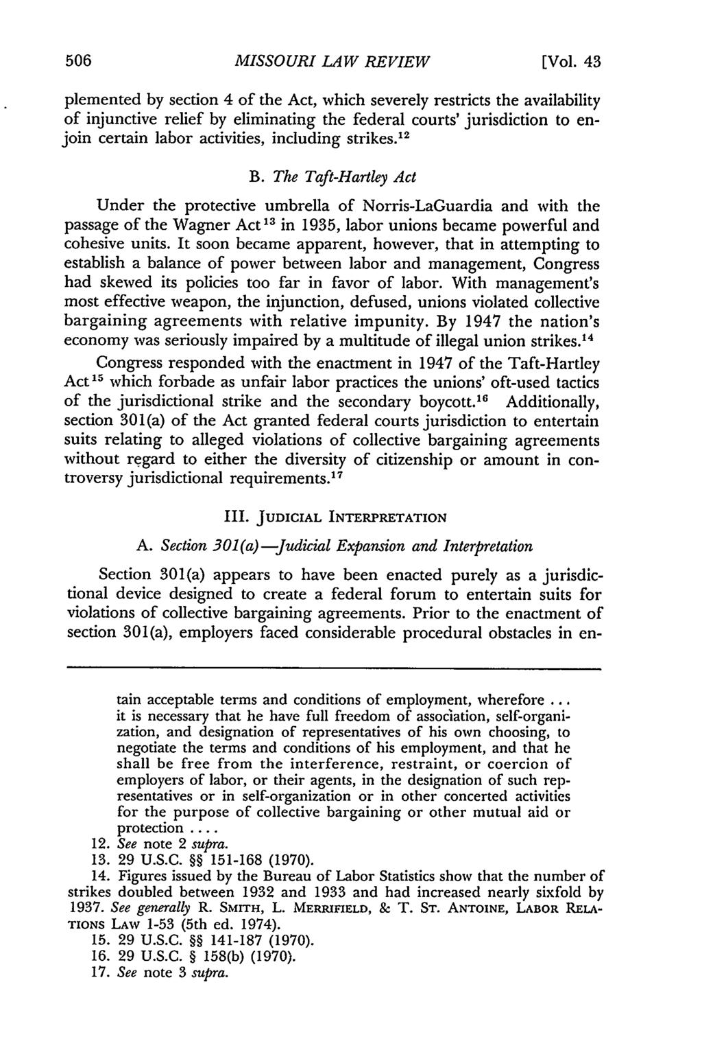 Missouri Law Review, Vol. 43, Iss. 3 [1978], Art. 4 MISSOURI LAW REVIEW (Vol.