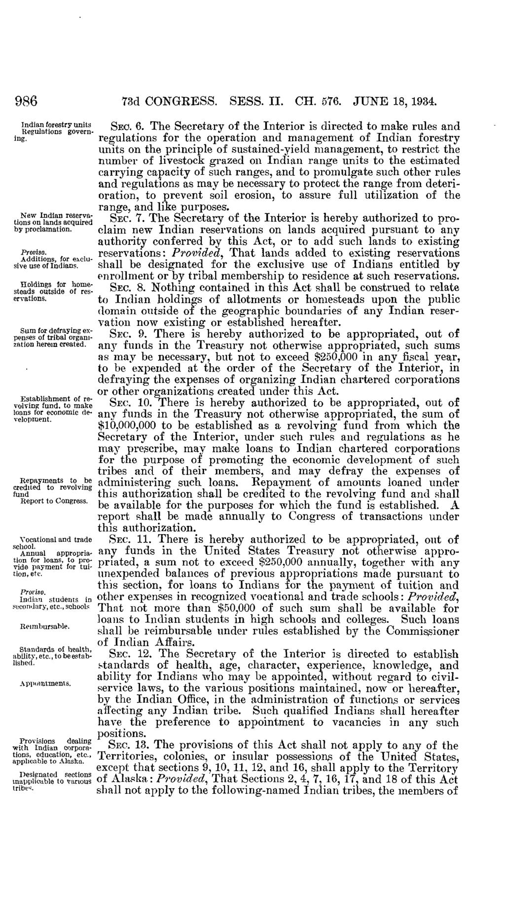 te Case: 15-4080 Document: 01019509856 Date Filed: 10/19/2015 Page: 1 986 73d CONGRESS. SESS. II. C H. 576. JUNE 18, 1934. Indian forestry [snits SEC. 6.