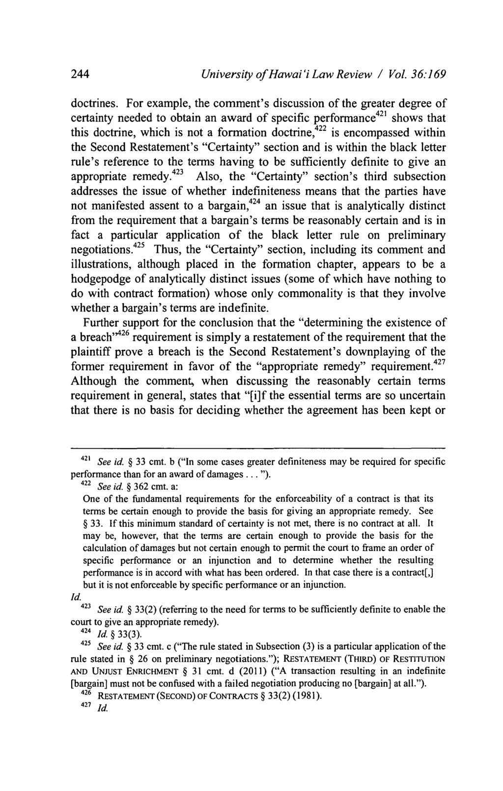 244 University of Hawai'i Law Review I Vol. 36:169 doctrines.