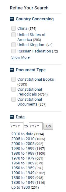 This icon or link will display key information about that constitutional document, including: Description of the Document Document Date Document Source Document Source Location Promulgated Date