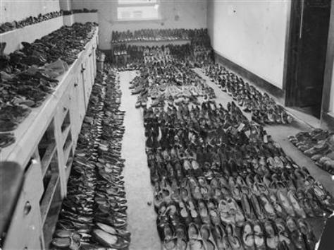 Caption: A room full of shoes to be given to the wives of unemployed men during the Great Depression, 1930; Photographer unknown, courtesy of Alexander Turnbull Library, Wellington, New Zealand