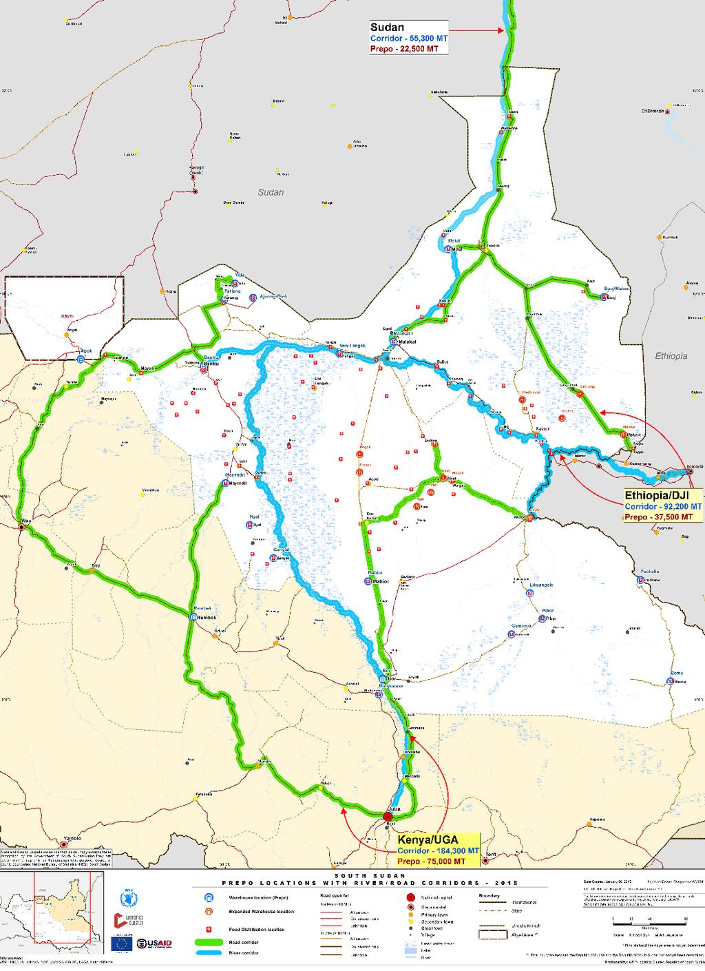 Sudan Corridor -50,466 Prepo - 16,000 2015 Prepo Plan Number of preposition locations 21 Number of expanded warehouses 12 ETH/DJI Corridor - 84,111 Prepo - 26,800 Corridor