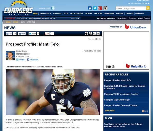 Articles / Blog -Chargers are a good example of how articles can drive site metrics.
