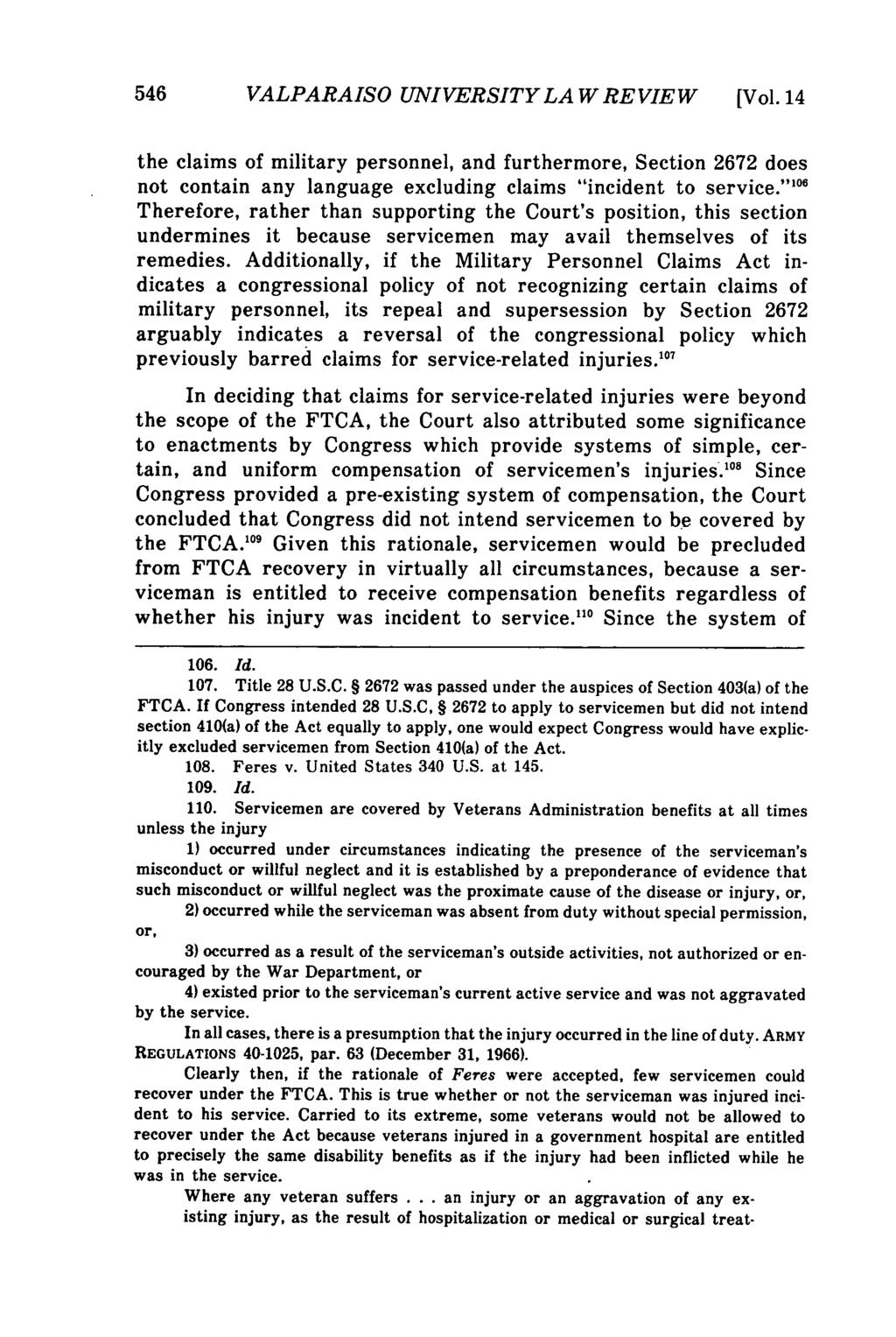 Valparaiso University Law Review, Vol. 14, No. 3 [1980], Art. 5 546 VALPARAISO UNIVERSITY LA W REVIEW [Vol.