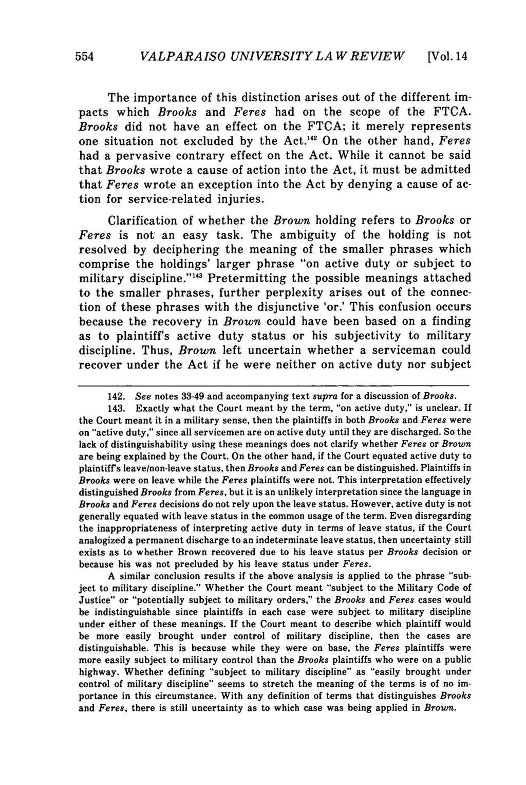 Valparaiso University Law Review, Vol. 14, No. 3 [1980], Art. 5 554 VALPARAISO UNIVERSITY LAW REVIEW [Vol.