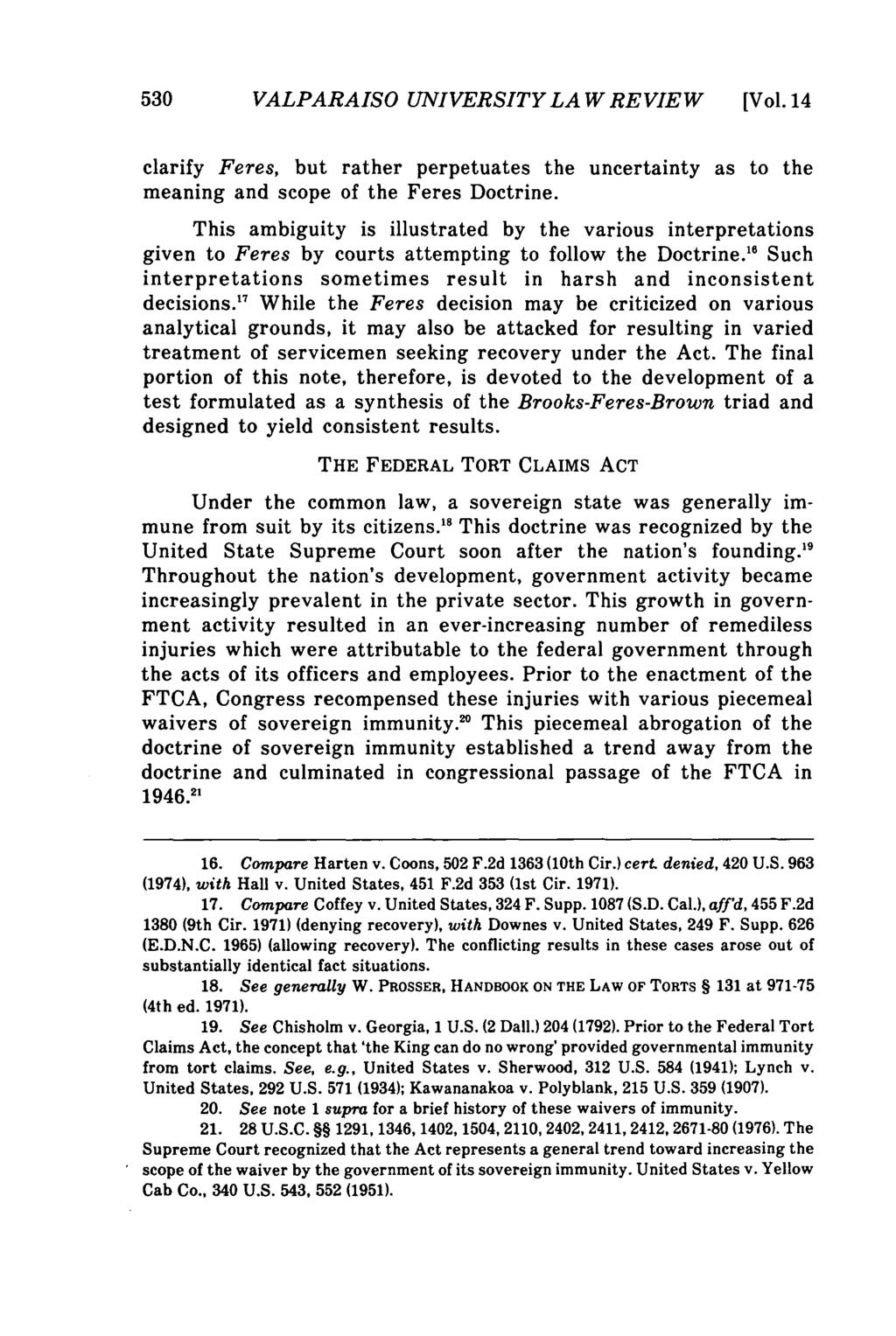 Valparaiso University Law Review, Vol. 14, No. 3 [1980], Art. 5 530 VALPARAISO UNIVERSITY LAW REVIEW [Vol.