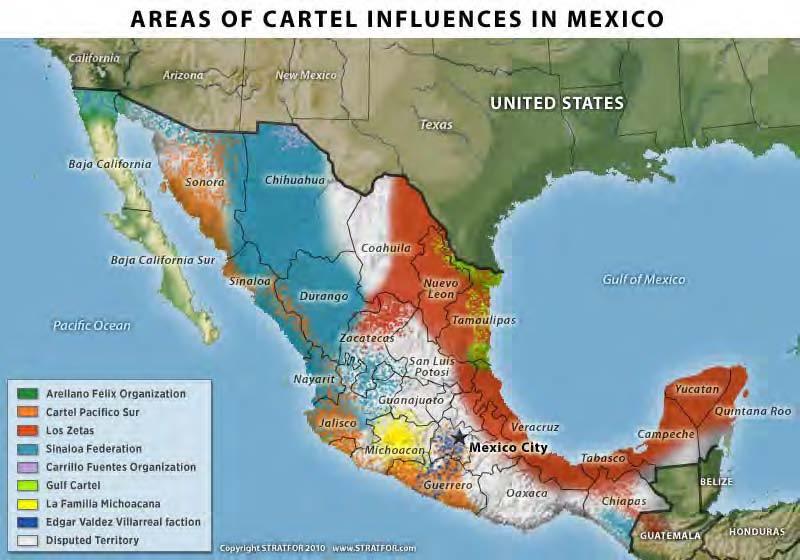 Figure 1. TCO Areas of Influence 67 The Mexican Government Strategy President Calderón campaigned for the presidency promising to confront the TCOs.