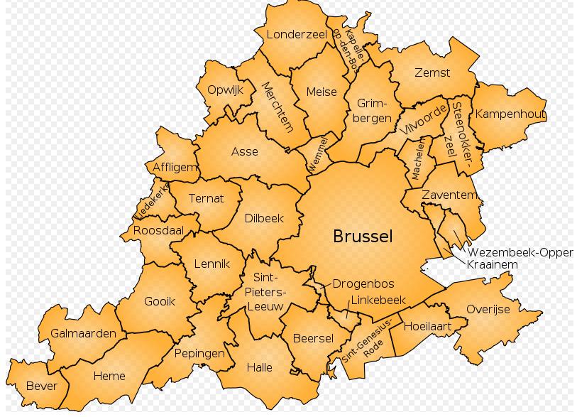 Figure 2.3 Map of Brussels-Halle-Vilvoorde Source:http://en.wikipedia.org/wiki/File:Brussel-Halle-Vilvoorde.