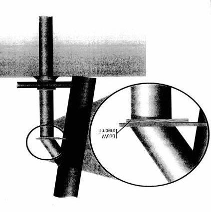 Page 17 of 21 device containing a "metal-to-metal bearing contact" or a "stabbing connection" between an angled "depending support leg" and a piling.