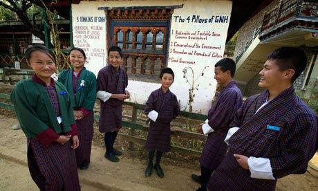 Gross national happiness in Bhutan: the big idea from a tiny state that could change the world Bhutan measures prosperity by gauging its citizens' happiness levels, not the GDP.
