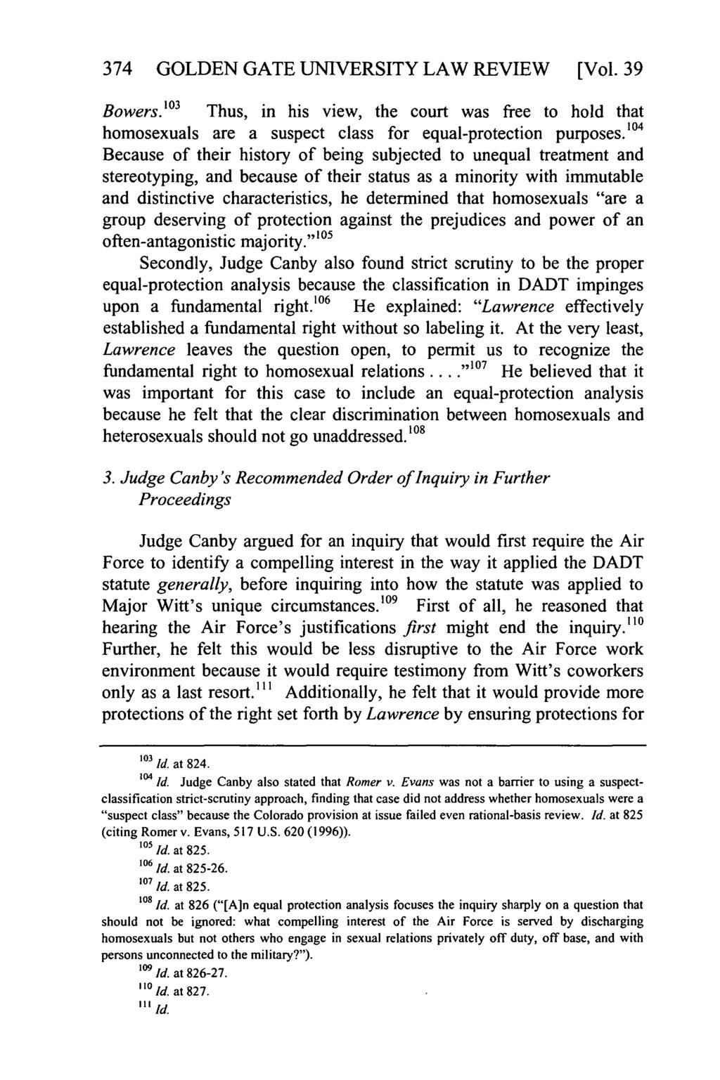 Golden Gate University Law Review, Vol. 39, Iss. 3 [2009], Art. 6 374 GOLDEN GATE UNIVERSITY LAW REVIEW [Vol. 39 Bowers.