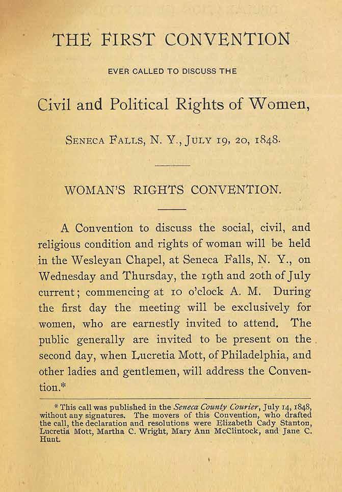 In 1848, a women s rights convention