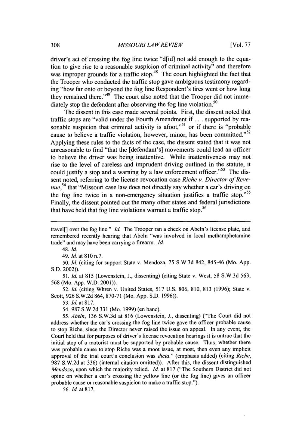 Missouri Law Review, Vol. 77, Iss. 1 [2012], Art. 12 308 MISSOURI LAW REVIEW [Vol.
