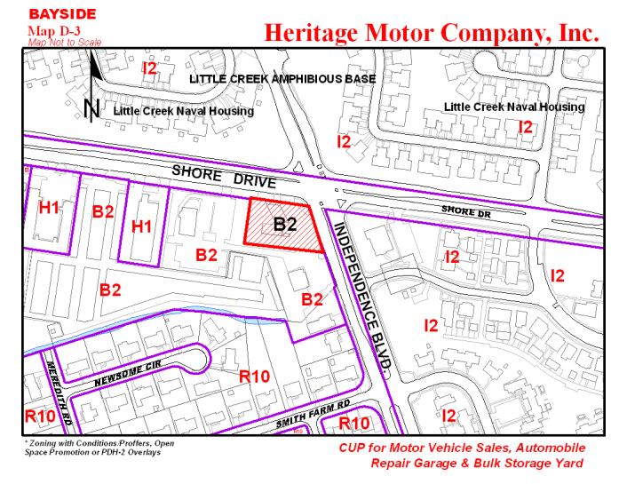 11. APPROVAL (COUNCIL on Oct 25) HERITAGE MOTOR COMPANY, INC. Conditional Use Permit, automobile sales and repairs, 5137 Shore Drive (GPIN 1479076706). BAYSIDE DISTRICT. STAFF PLANNER- Ray Odom 12.