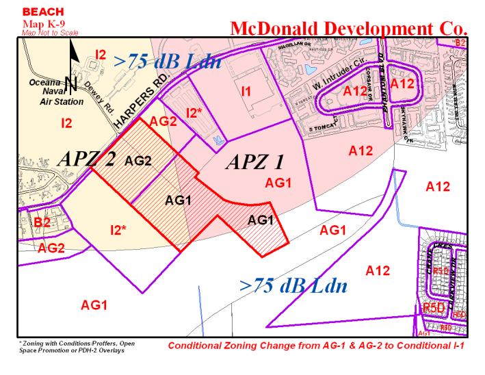 CREECH IRROVACABLE TRUST Change of Zoning District Classification, AG-1 Agriculture & AG-2 Agriculture to Conditional I-1 Industrial District, Southeast side of Harpers Road West of Oceana Boulevard