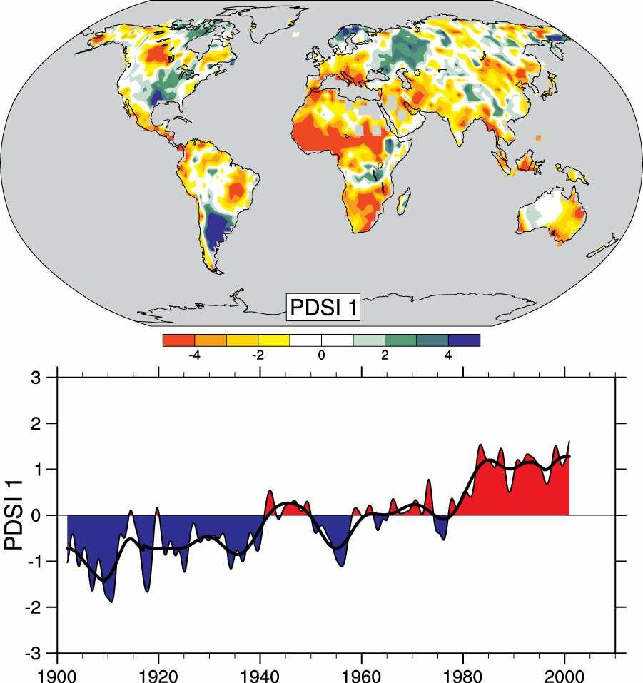 5.1. IPCC Chair Pachauri: Drought is increasing most places The most important spatial pattern (top) of the monthly