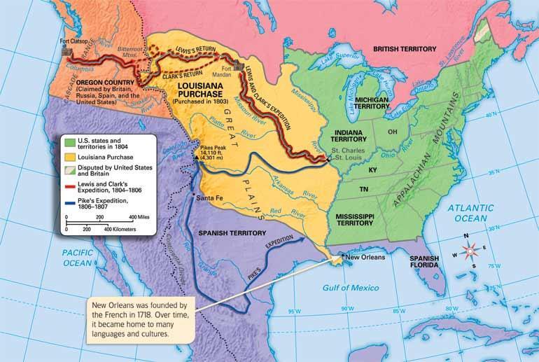 Spain controlled both New Orleans and Louisiana. This region stretched west from the mighty Mississippi River to the great Rocky Mountains.