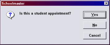Fields in the Staff: Appointments View Student [Optional] If you resize the window to make it wider, you can see the name of the homeroom student who is the subject of the conference.