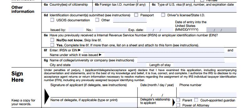 Form W-7 39 See form