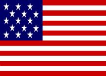 Betsy Ross, using the common motifs of alternating red-and-white striped field with five-pointed stars in a blue canton. The flag features 13 stars to represent the original 13 colonies.