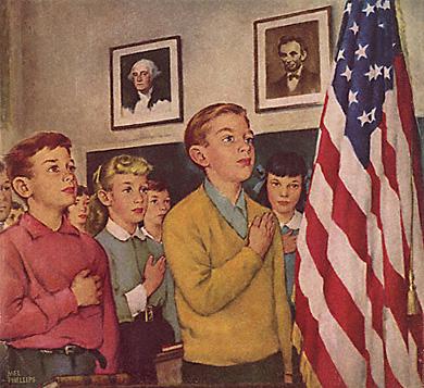 The official name of The Pledge of Allegiance was adopted in 1945. The last change in language came on Flag Day 1954 when the words "under God" were added.