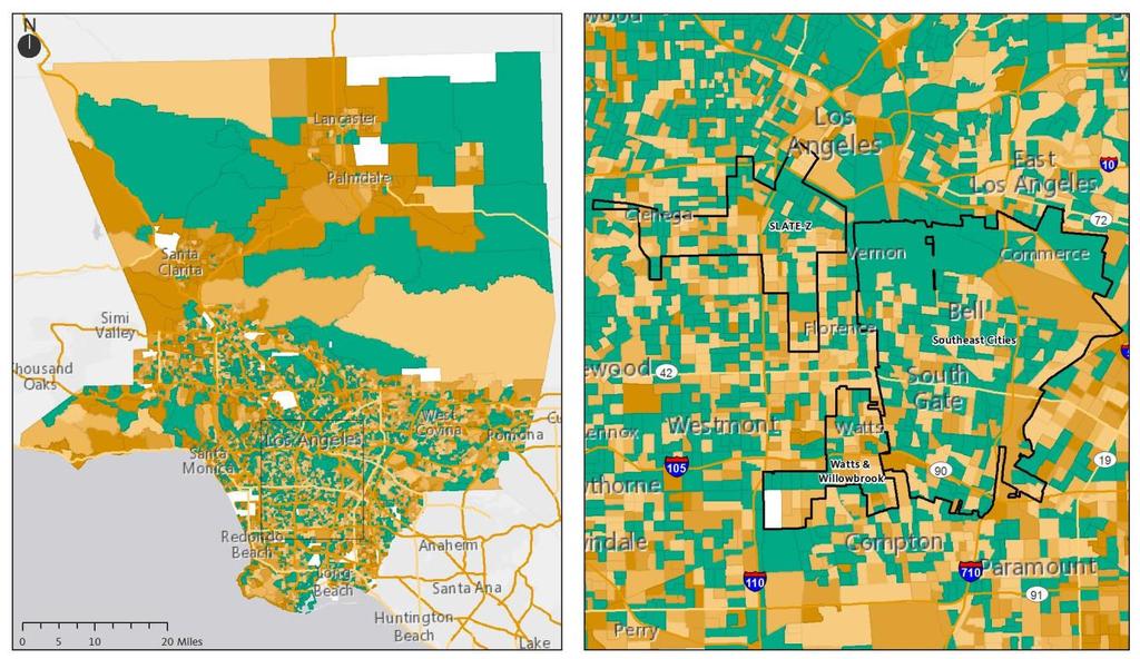 Demographics Demographic change varies by neighborhood PolicyLink and PERE 21 Mapping the growth in people of color by census block group illustrates variation in growth and decline in communities of