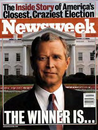 Bush v. Gore Election 2000. Bush won the election, but there was an issue with the voting count in Florida. The decision in Florida would literally decide who the winner of this election would be.
