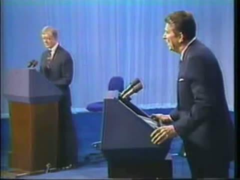 The 1980 Presidential Debates Jimmy Carter was struggling in the polls, and decided to debate Reagan on TV Carter, ever serious, came off