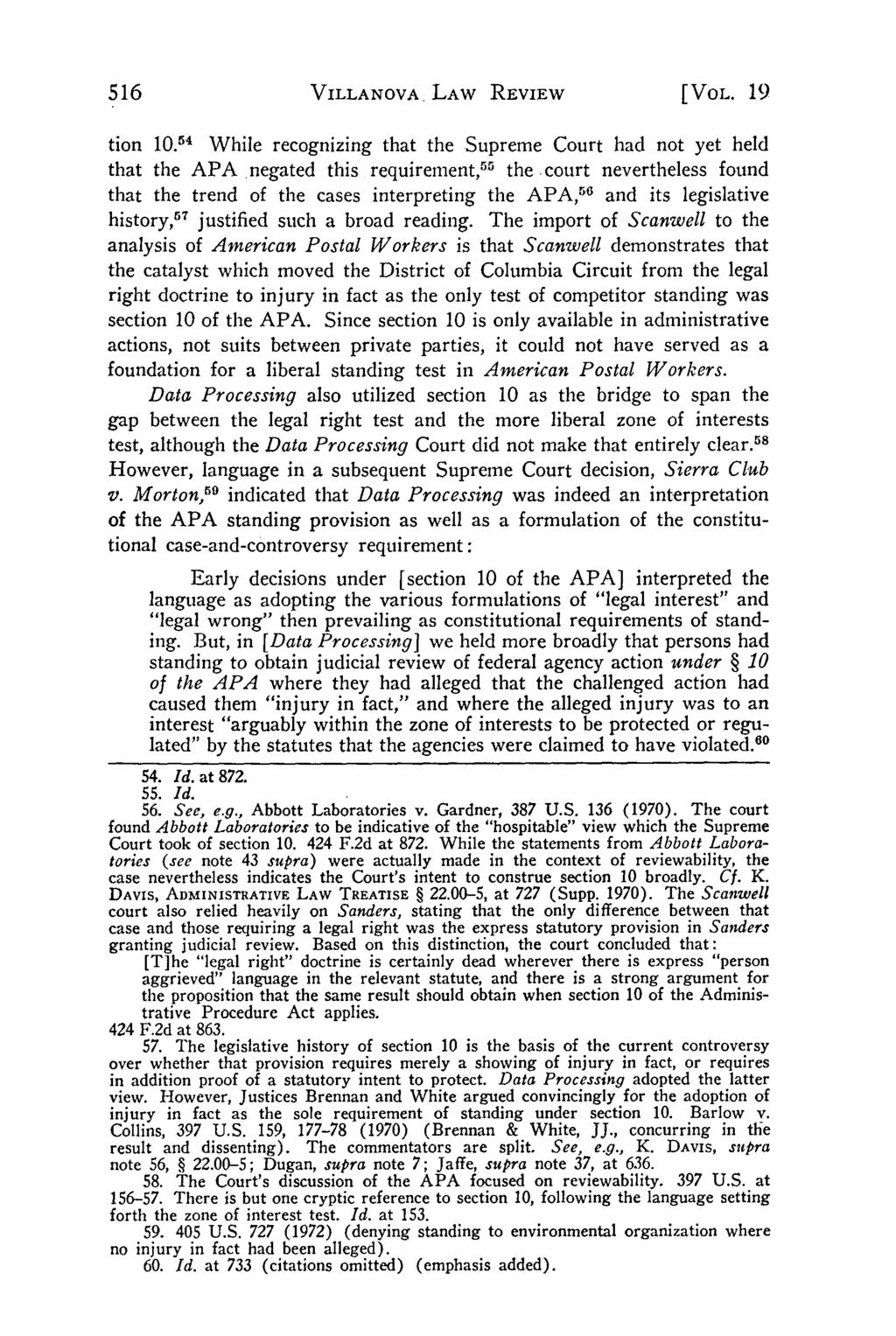 Villanova Law Review, Vol. 19, Iss. 3 [1974], Art. 5 VILLANOVA LAW REVIEW [VOL. 19 tion 10.
