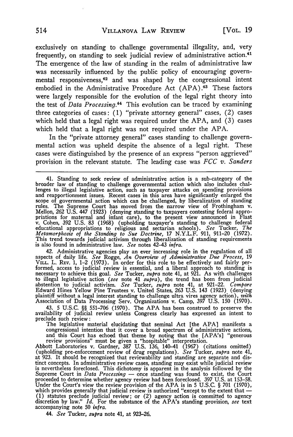 Villanova Law Review, Vol. 19, Iss. 3 [1974], Art. 5 VILLANOVA LAW REVIEW [VOL.