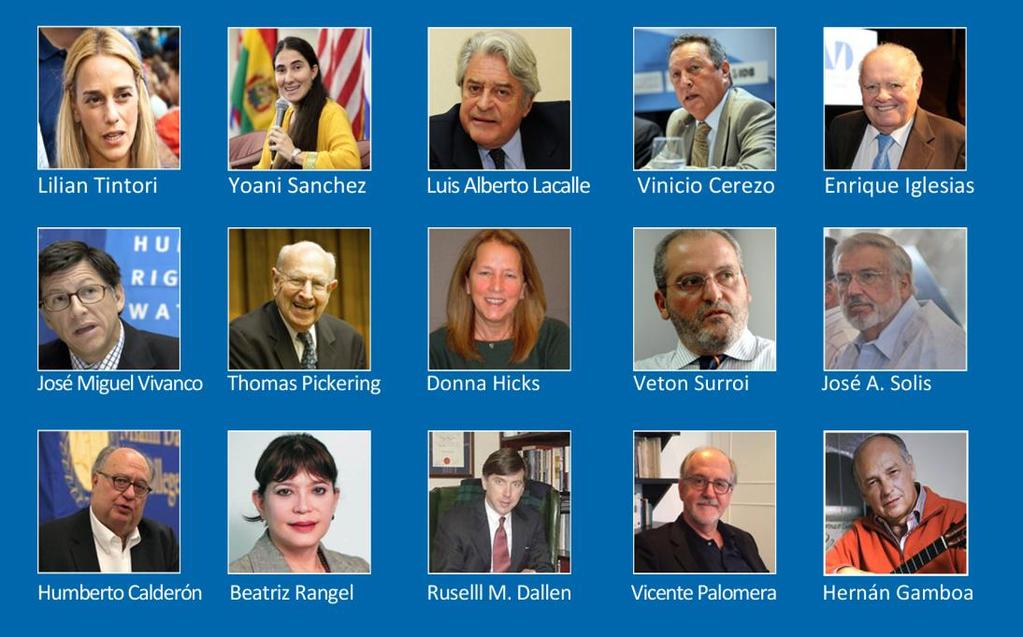 VIPs participation Among the VIPs that participated in CLACI events this year were two former Latin American presidents (Luis Alberto Lacalle, and Vinicio Cerezo); leaders of world public opinion (as