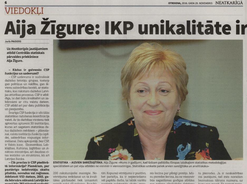 Media relations On November 29, national newspaper «Neatkarīgā Rīta Avīze Latvijai»