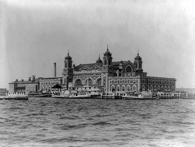 Located in New York Harbor, immigrants from Europe would travel the Atlantic and arrive to be processed at Ellis Island, the main entry point for immigrants