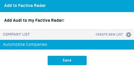 Adding Companies to Factiva Radar from Salesforce.com Account Pages When on an Account page within Salesforce.