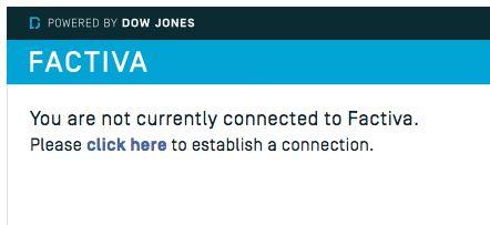 On first accessing Factiva for Salesforce you may be asked to establish a connection with Factiva.