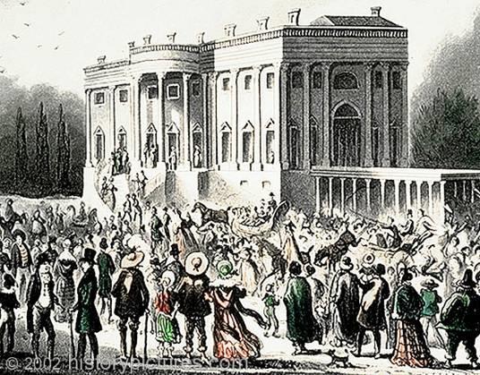 Jackson's levee at time of inaugural. A "levee" was traditionally a daytime reception held by an important person for other important people.