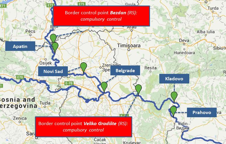 4 Serbia Border control point Bezdan Location on the Danube/River-km: 1,425.