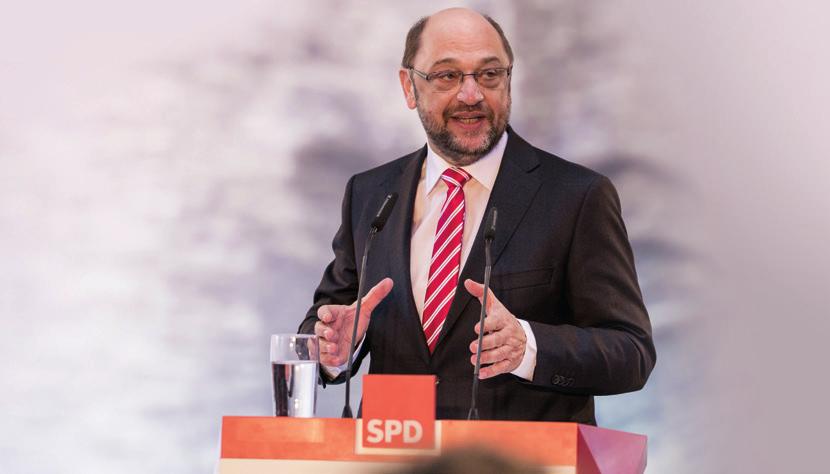 Above: Politician and candidate for chancellor Martin Schulz from the SPD at a campaign rally. February 2017, Lübeck. Source: NordStock / Shutterstock.
