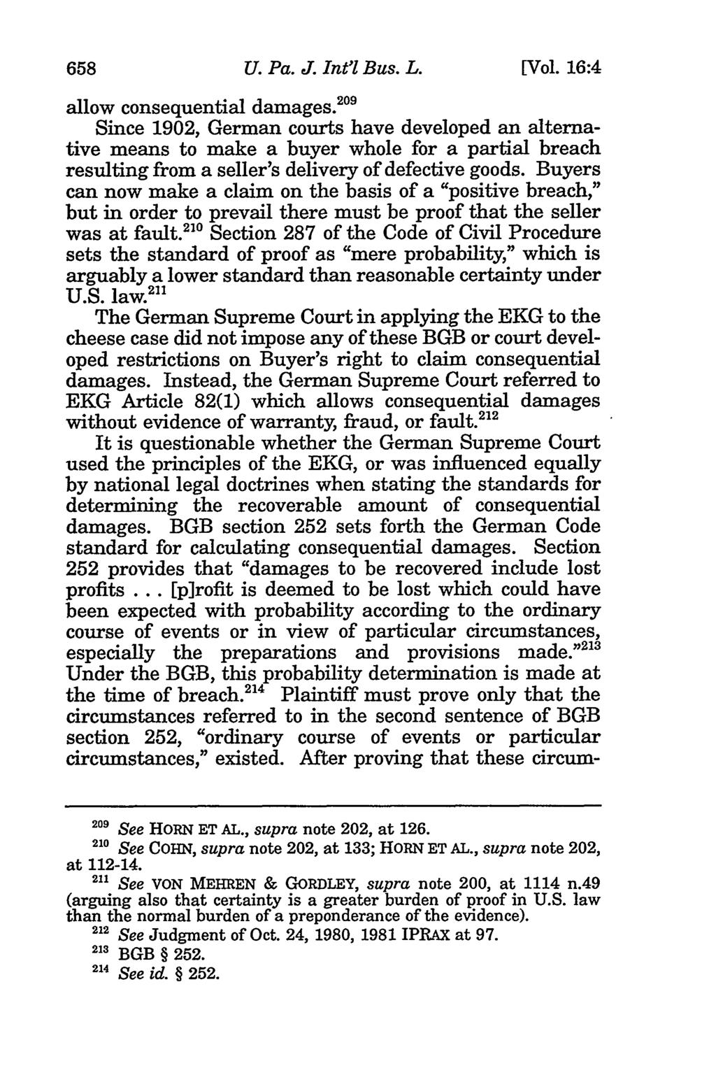 658 University of Pennsylvania Journal of International Law, Vol. 16, Iss. 4 [2014], Art. 1 U. Pa. J. Int'l Bus. L. [Vol. 16:4 allow consequential damages.